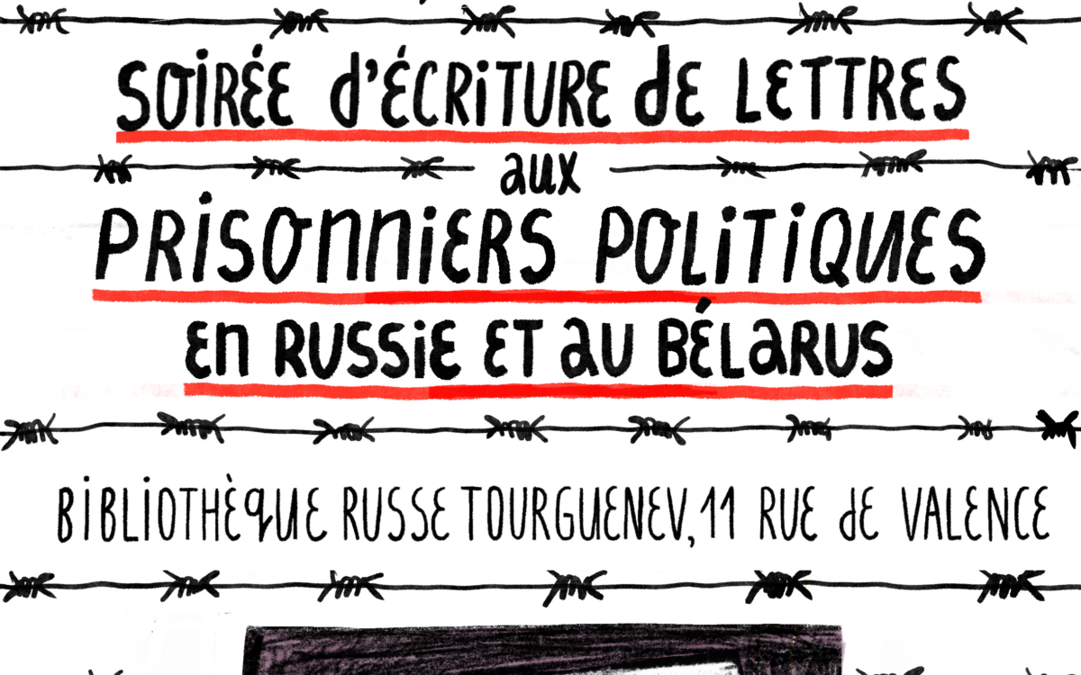 Soirée mensuelle de lettres aux prisonniers politiques en Russie et au Bélarus